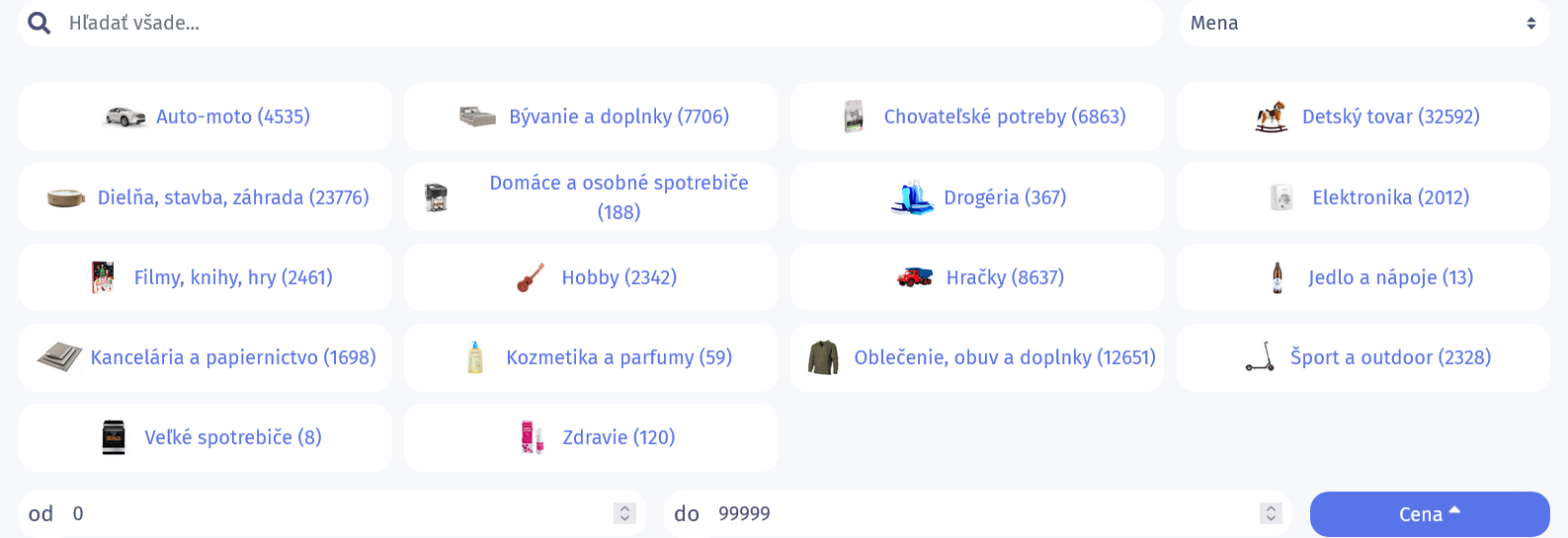 Katalog e-shopů a online tržiště ALLVE.